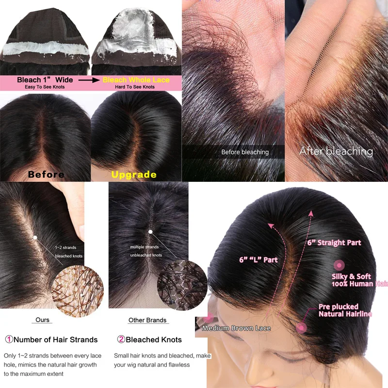 LUFFYHAIR стрижка Боб 13X6 кружевные передние короткие парики из человеческих волос с челкой предварительно сорванные бразильские Реми прямые волосы для женщин