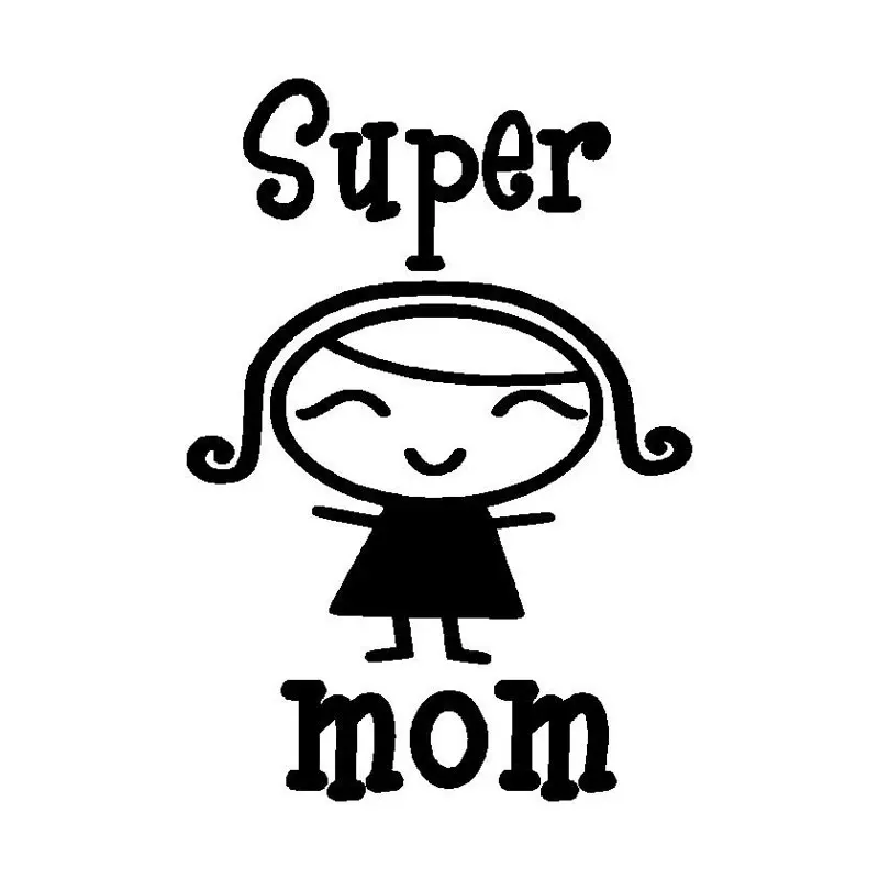 Уникальная виниловая графическая наклейка Super Mom 10 7 см * 15 2 автомобильная