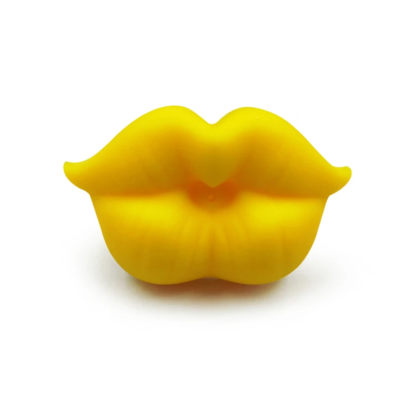 yellow BalleenShiny Безопасный детский красный поцелуй губы Соска-пустышка держатель игрушки Игрушка-кормушка Младенческая силиконовая Прорезыватель для зубов Детская Соска-пустышка - Цвет: yellow