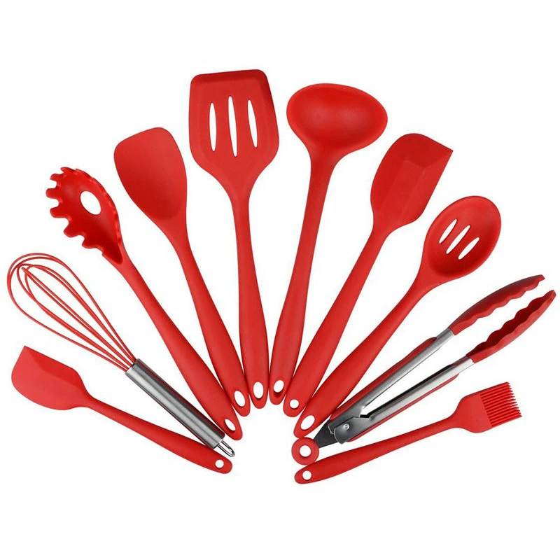 10 шт. набор силиконовой посуды термостойкие щипцы лопата лопатка кистей ложки