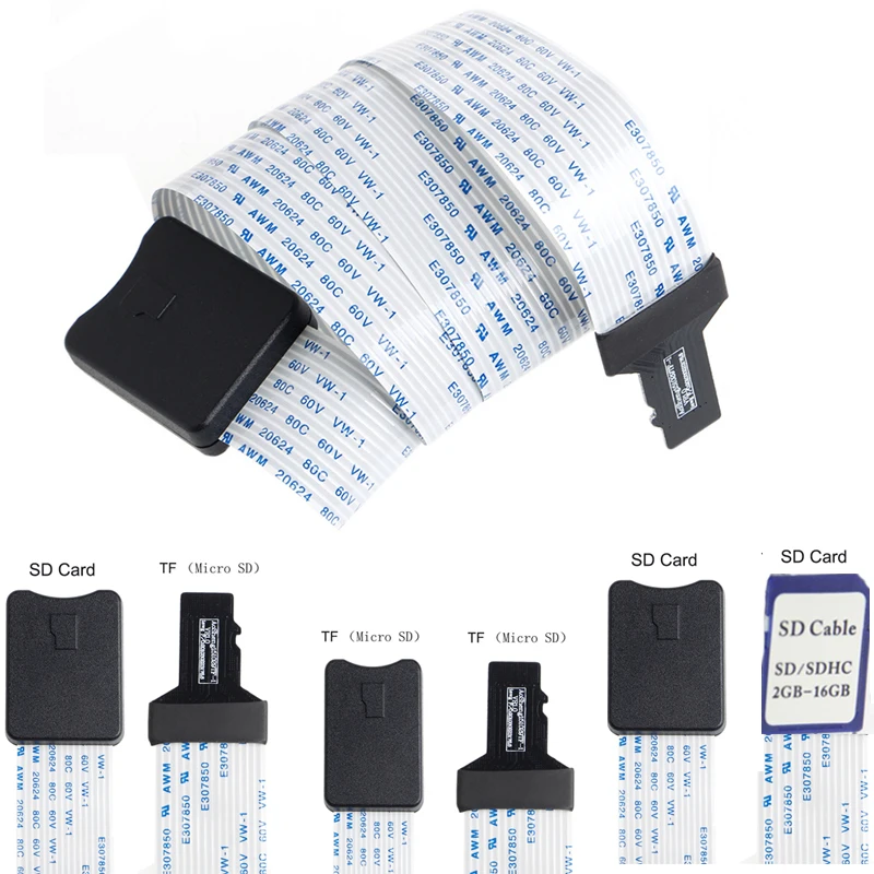 48 см/60 см SD карта мама к TF micro SD папа(SD к SD, TF к TF) гибкая карта удлинитель адаптер ридер