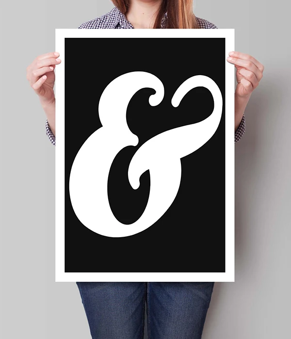 Плакат с черно белым амперсом печать на стене Декор для дома зимний Новогодний