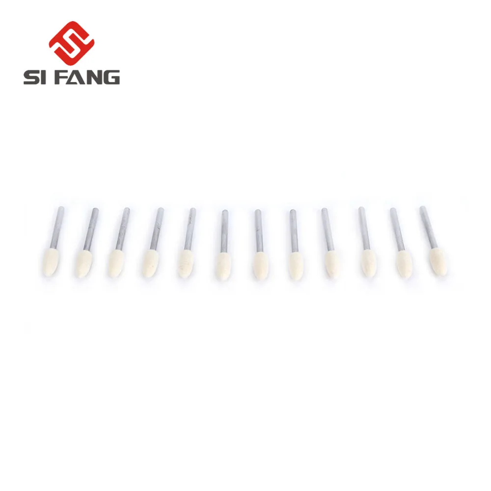

10Pcs Fine Wool Polishing Head Grinding Jewelry Metal Buffing Felt Dremel Rotary Tool Accessories