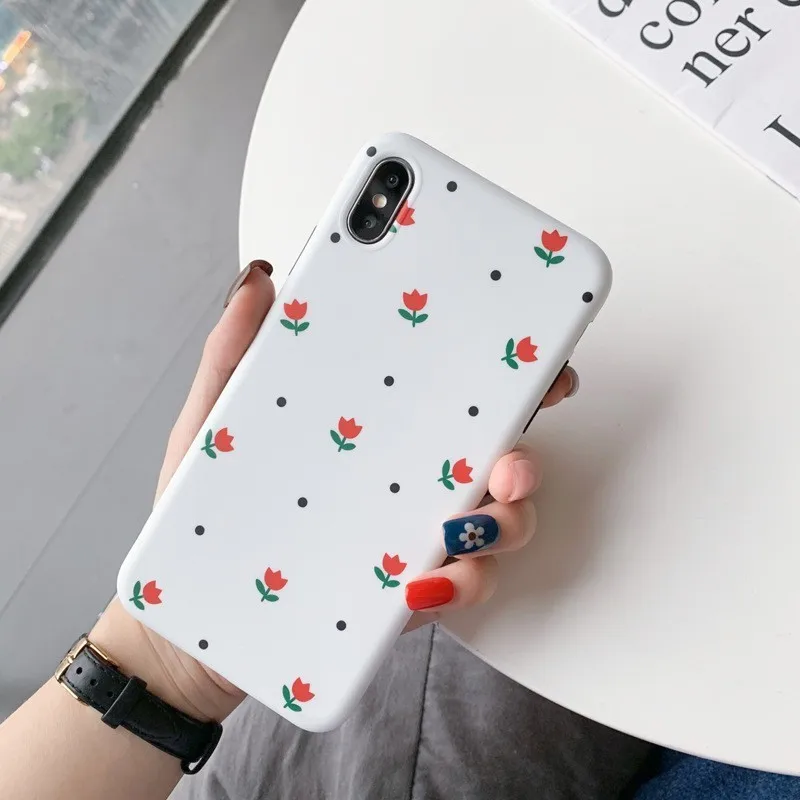 Летний чехол для телефона с свежим цветком iphone 7 8 X Xr Xs Max матовый стильный