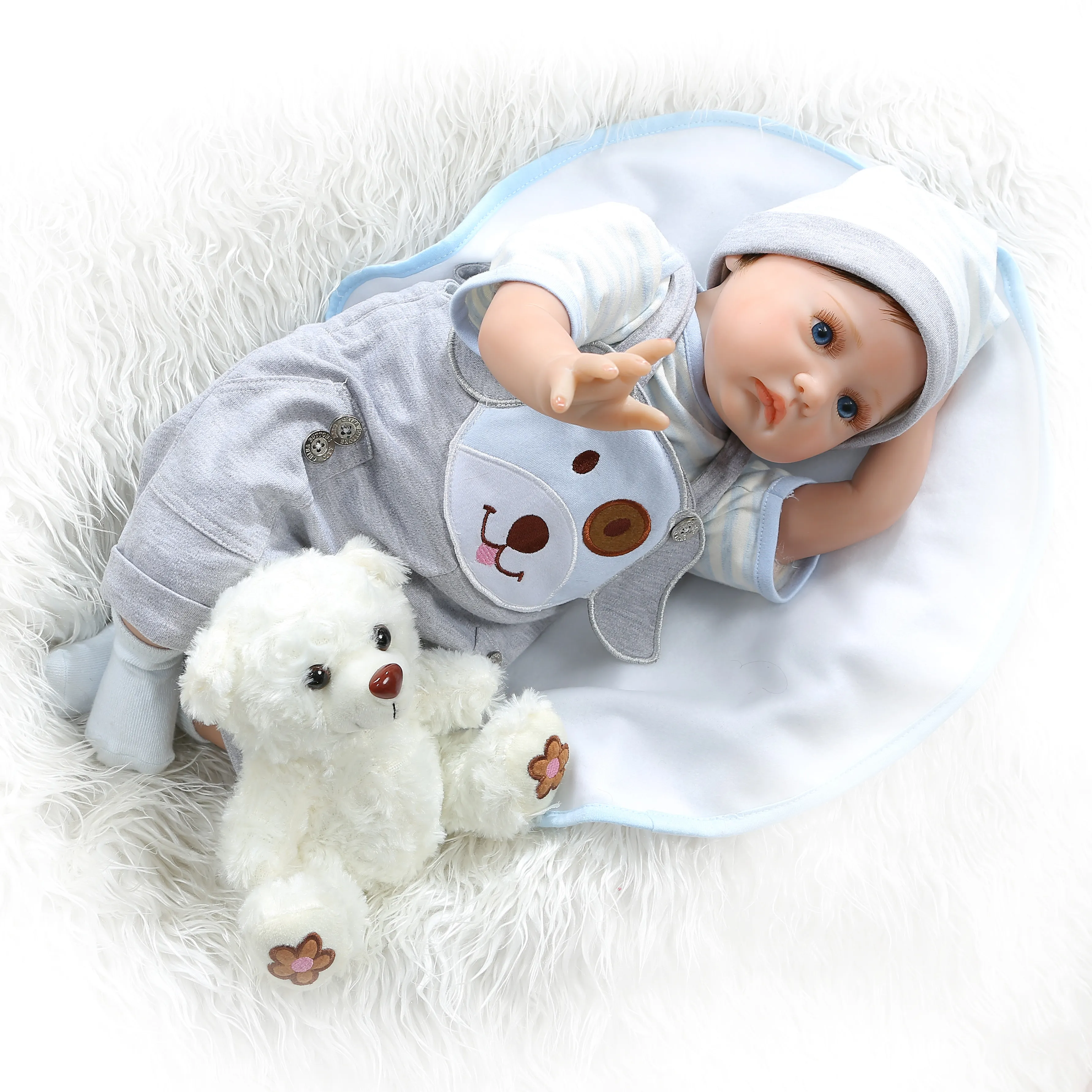 55 см bebe Реалистичная кукла reborn для близнецов, Спящая/проснувшая, Реалистичная, мягкая, силиконовая, настоящая, на ощупь, утяжеленная, для тела, укоренившая волосы