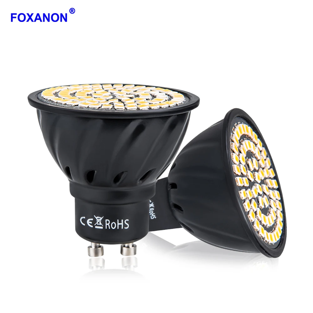 Foxanon GU10 MR16 Светодиодная лампа 110 В 220 Светодиодный прожектор без мерцания SMD2835 для