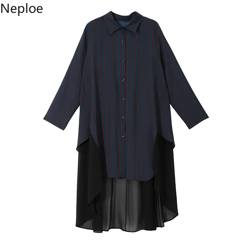 Neploe/весна 2019 новое Полосатое лоскутное женское платье длинный рукав длина до