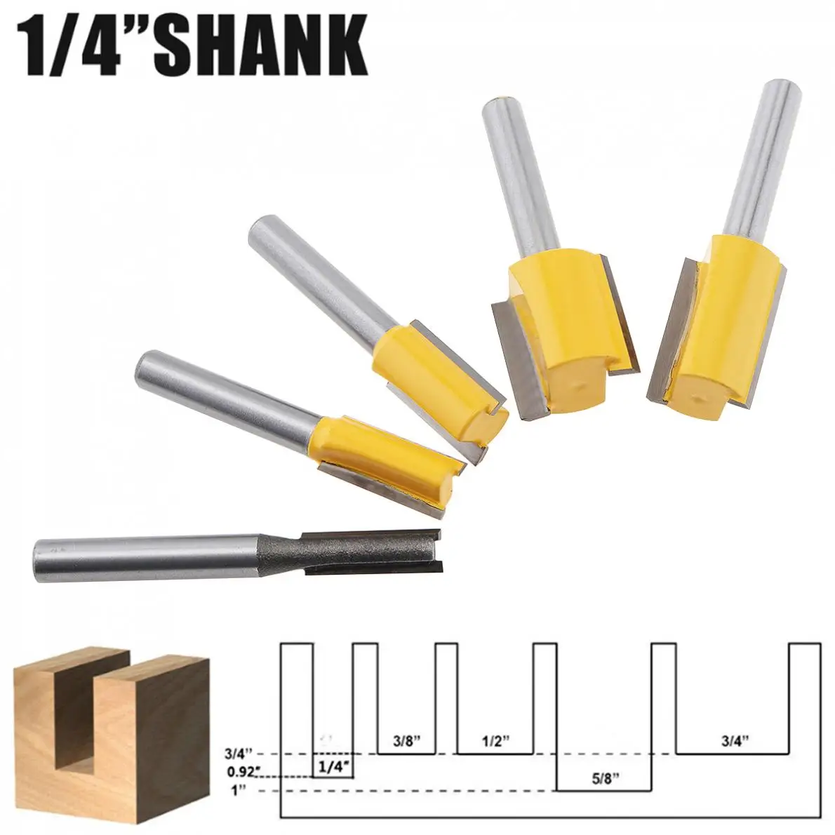 5 шт./лот карбид хвостовик прямой нож обрезной станок резак и желтый Dado фрезы