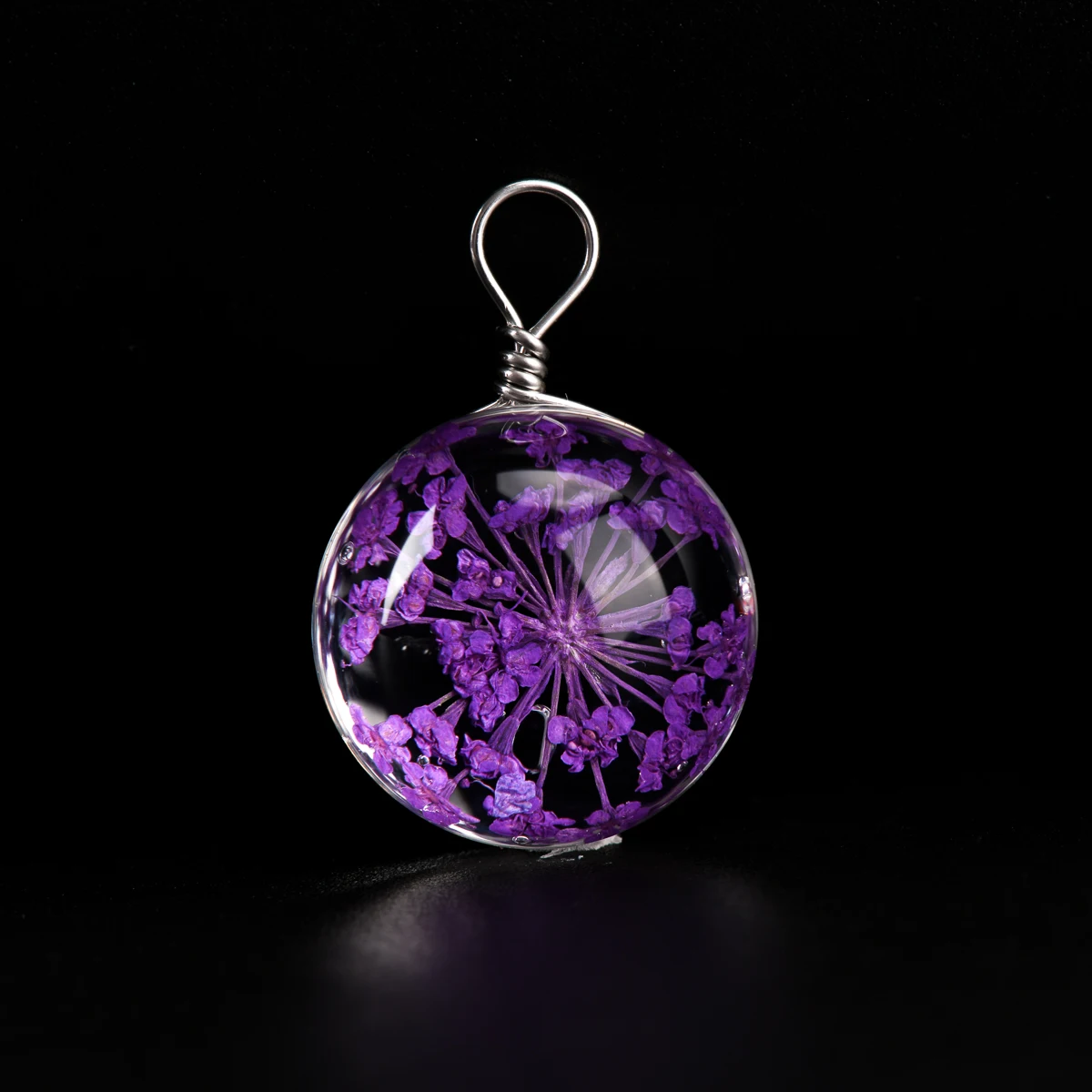 16 # натуральный высушенный цветок из железной проволоки со стеклянной бусиной