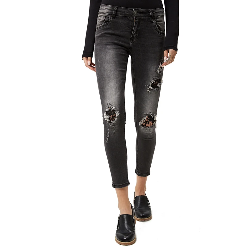 Женские джинсы модель 2018 года джинсовые брюки в европейском стиле облегающие