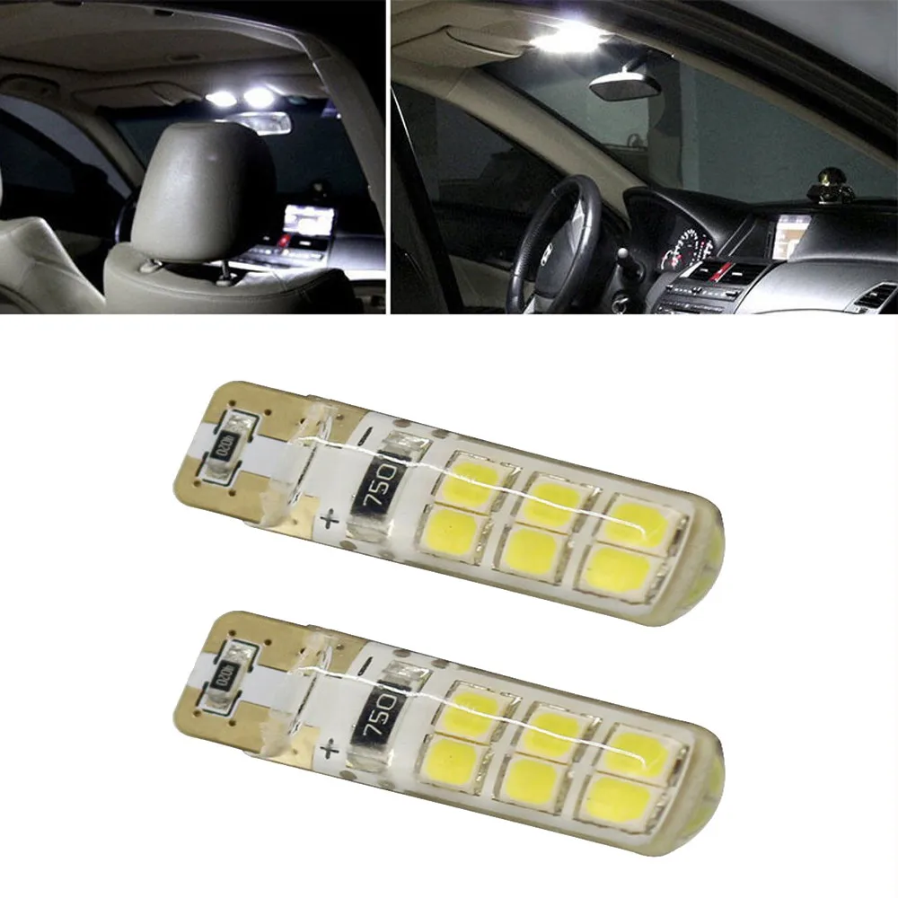 10 pcs Car Styling Car Auto LED Canbus 194 W5W 2835 SMD 12 LED Light Bulb No Error Light Parking Car Side Light#WL1