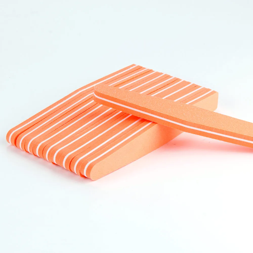 Light Orange 10Pcs 10 шт./лот, двусторонняя пилка для ногтей, буфер 100/180, триммер, буфер, известь, инструмент для нейл-арта, моющаяся полировка, Шлифовальная Пилка, губка - Цвет: Light Orange 10Pcs