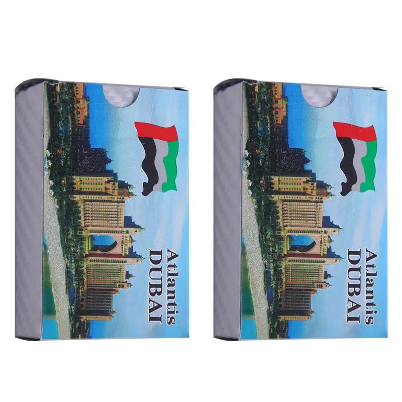 2 DUBAI S-04 2 упаковки пластиковых игральных карт ПВХ серебряные водостойкие карты креативный подарок Platic Poker карты коллекция пластиковых игровых карт - Цвет: 2 DUBAI S-04