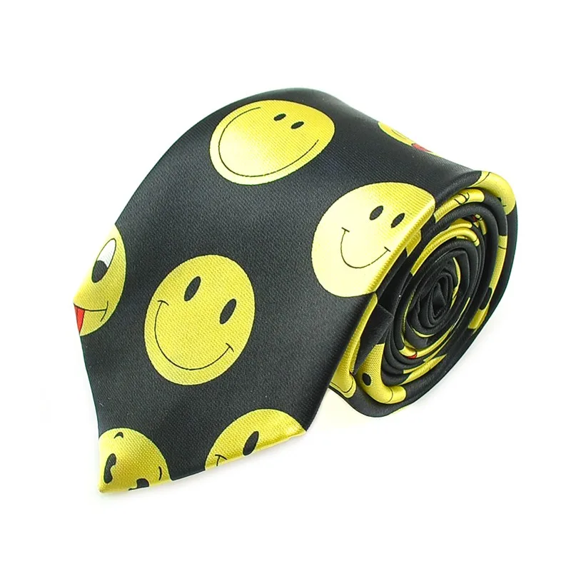 Novelty Smile Face 5cm/2inch wide 2 Fashion expression Party ties Polyester Woven Classic Men`s Neck Ties | Аксессуары для одежды