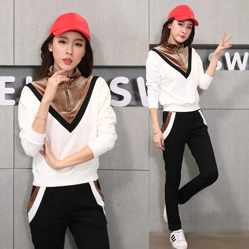 Женский спортивный костюм вельветовый с капюшоном и штанами 2019|Спортивные