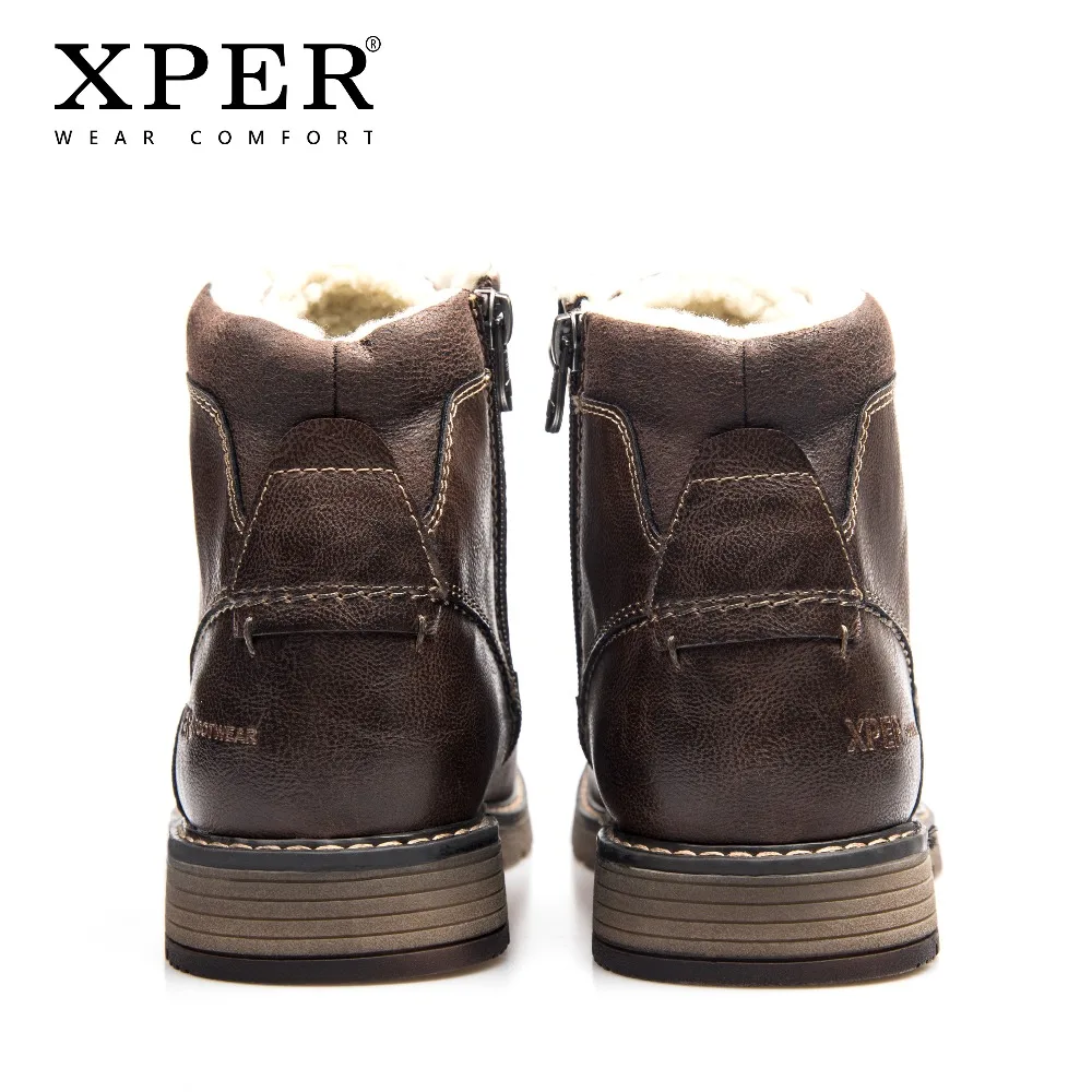 XPER/брендовые Модные ботильоны мужская теплая зимняя обувь мотоциклетные ботинки