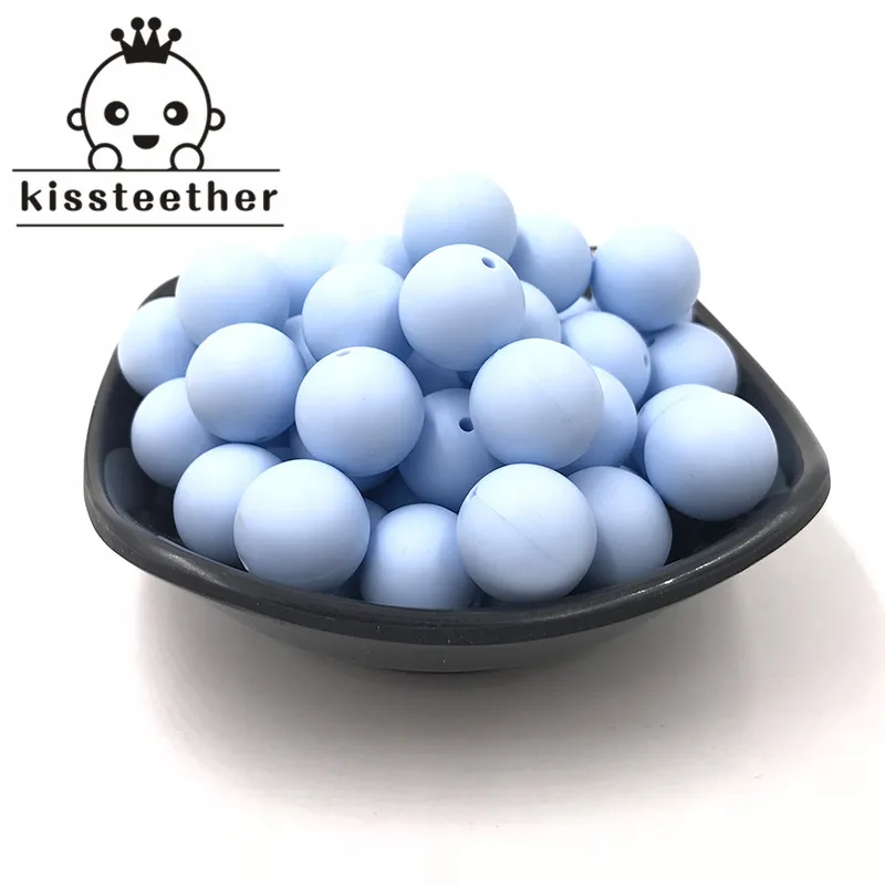 30 100 pc силиконовый для детей для прорезывания зубов Прорезыватель бусины 15 мм безопасный пищевой Клас Уход жевательные круглые силиконовые бусы ожерелье - Цвет: 30