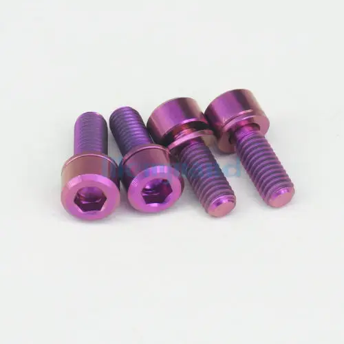 LOT 4 M6 x 16mm Purple TC4 GR5 Titanium Alloy Allen Hex Screw Column Cap Head Bolts For Bicycle | Обустройство дома