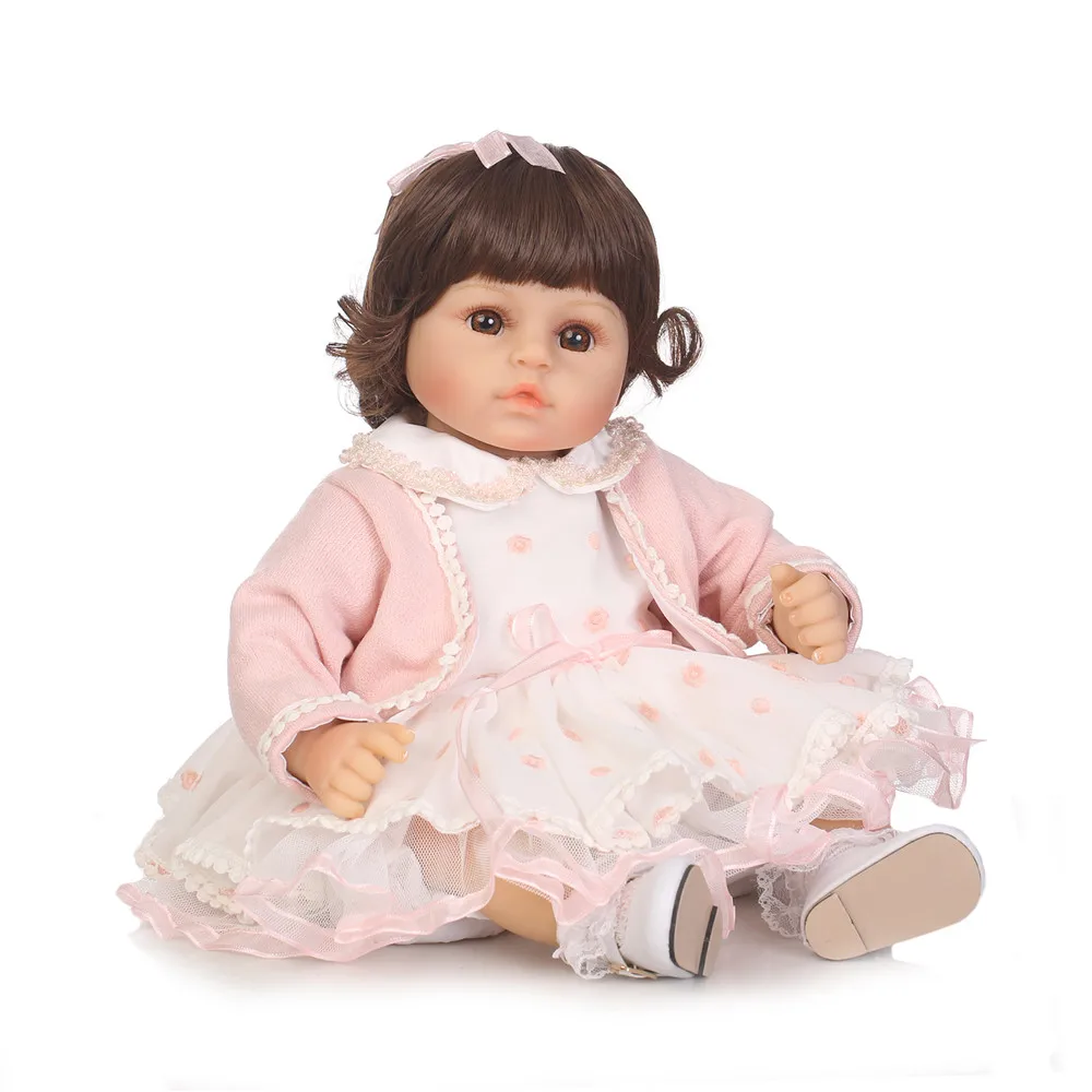 

NPK 48cm Soft Silicone Reborn Baby Dolls with skirt girl Baby Dolls Birthday Xmas Gift New Arrival kids gifts bathe toy
