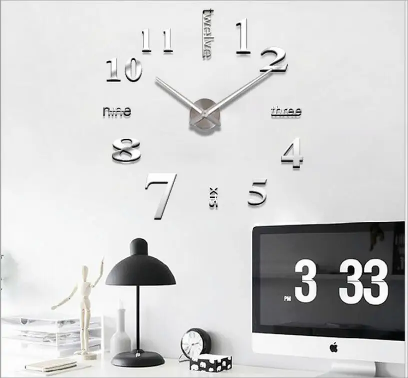 Фото 3D настенные наклейки для гостиной акриловые часы самостоятельной сборки 3D настенные наклейки для гостиной акриловые часы самостоятельной сборки