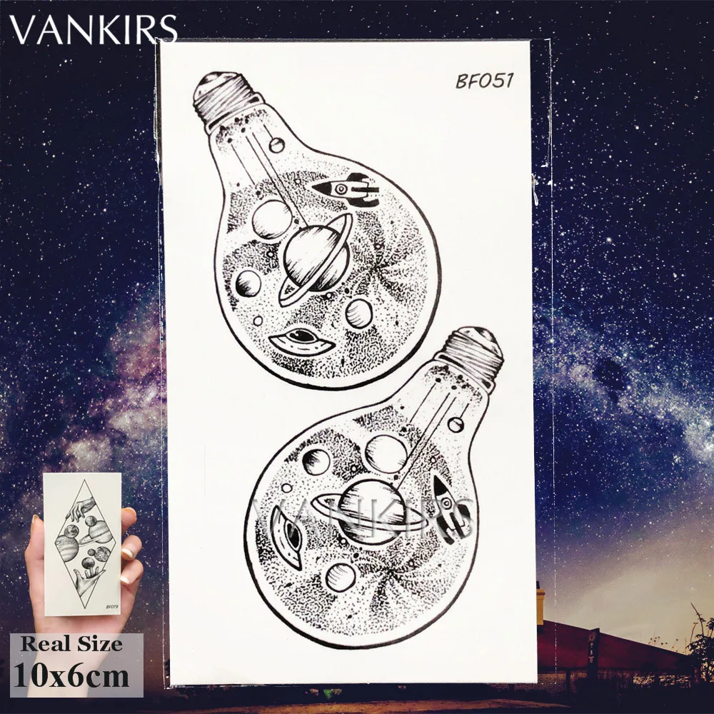 VBF051 VANKIRS, геометрические кактусы, Временные татуировки, женские, черные, геометрические, Вселенная, татуировки, поддельные, мужские, пиковые, тело, рука, искусство, тату, паста - Цвет: VBF051