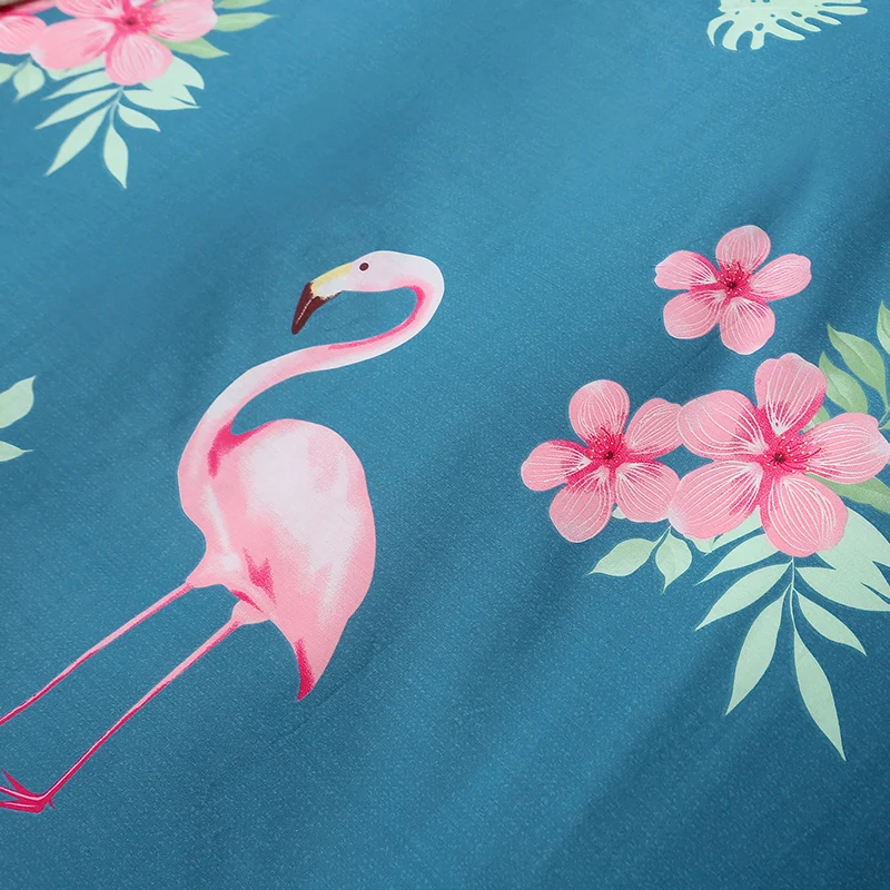 1 Piece 100% Cotton Bed Sheets Cartoon Pink Flamingo Printing Flat Sheet Twin Queen King Size Bedsheet Single Double Linen | Дом и сад