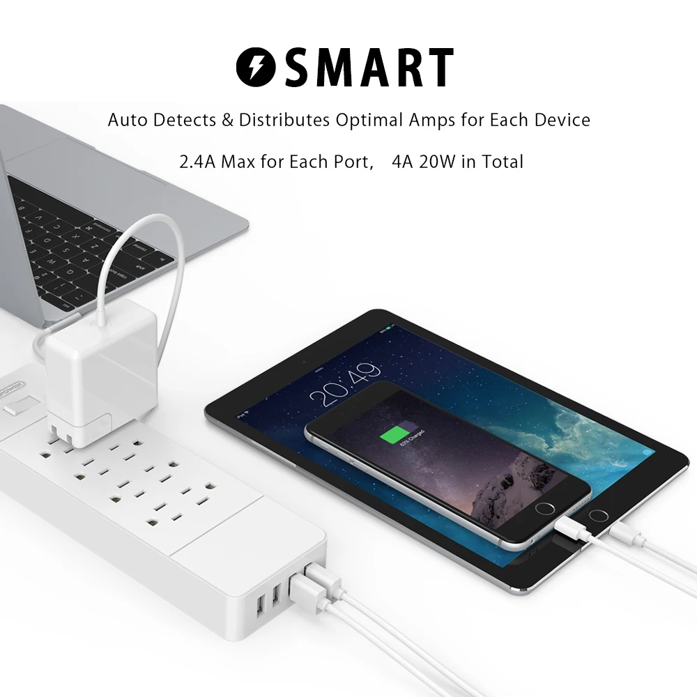 NTON Защита от перенапряжения питания семейная полоса 8 AC 4 USB зарядное устройство