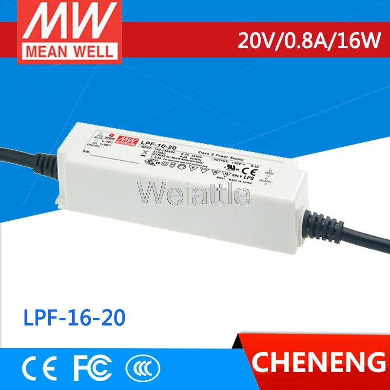 

MEAN WELL оригинальный LPF-16-20 20V 0.8A meanwell LPF-16 20V 16W с одним выходом светодиодный импульсный источник питания