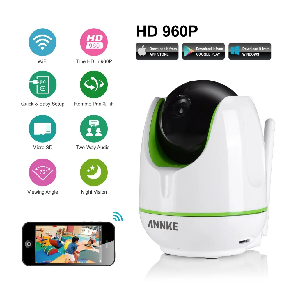 Беспроводная ip камера ANNKE HD Wi Fi 960 P умная инфракрасная ночного видения P2P
