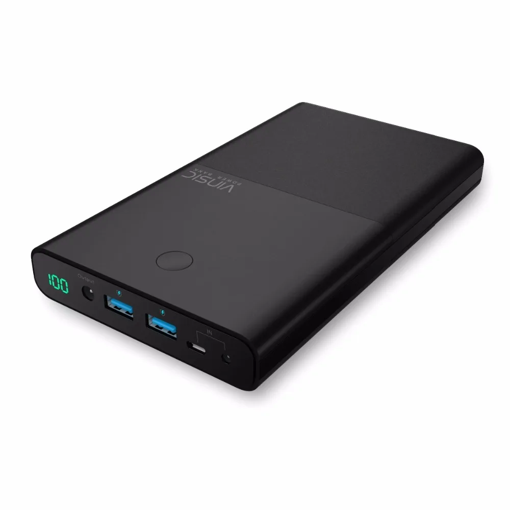 Внешний аккумулятор Vinsic 30000 mAh Блок питания ноутбука 4.5A/19 V DC двойное портативное