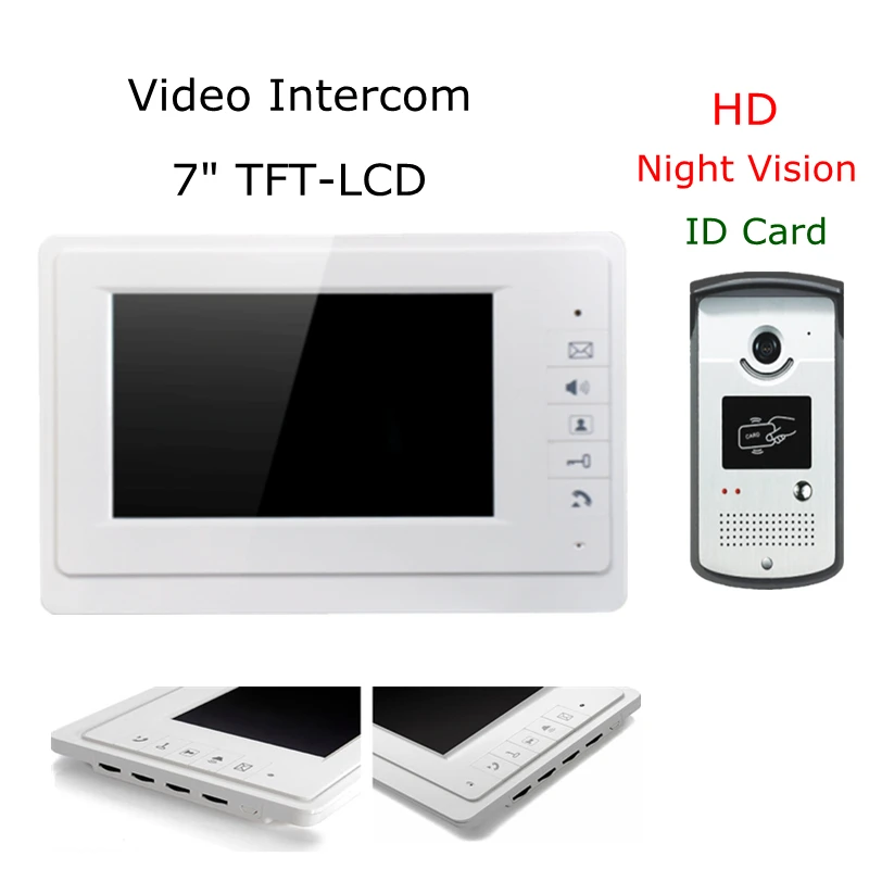 7 &quot TFT-LCD монитор видеодомофон домофонные рекордер система SD / TF поддерживается