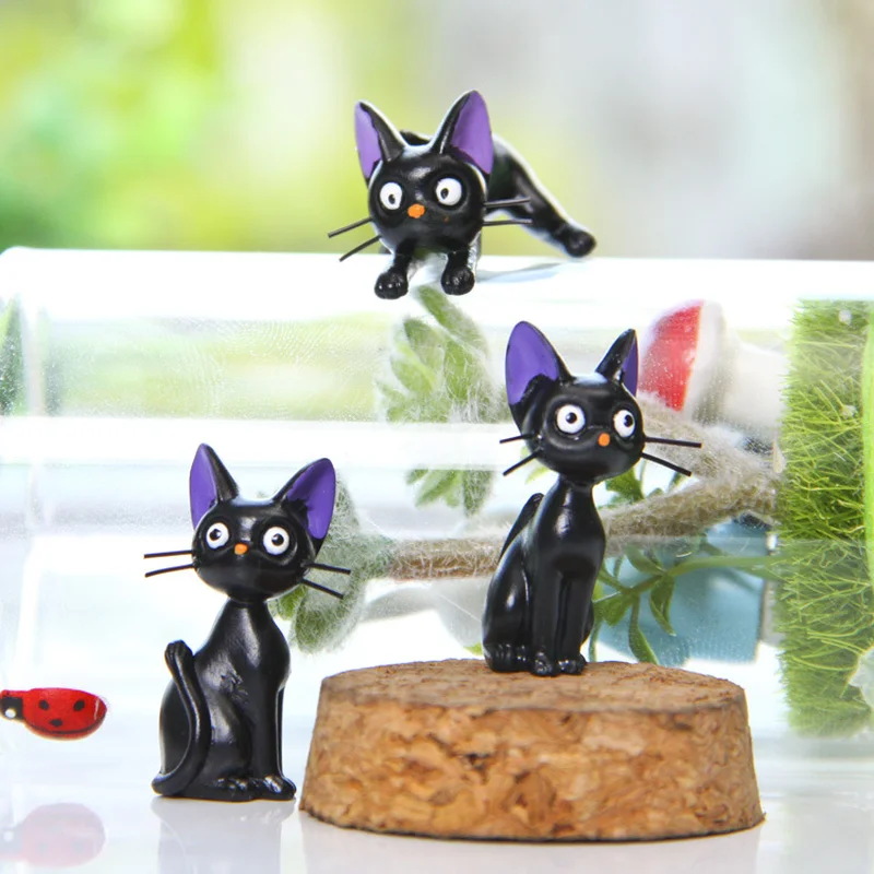 1 шт. изделия из смолы Kiki's, служба доставки, фигурки кошек, белые животные, украшения, черная кошка Kiki Gigi, миниатюры, украшения, подарки