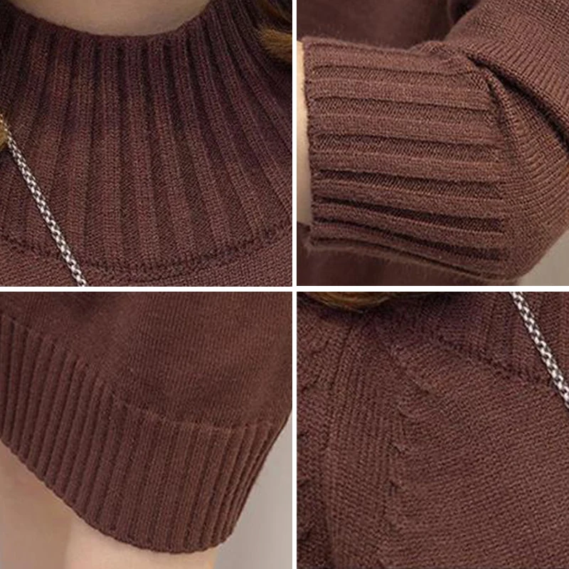 2019 High Quality Women Autumn Winter Sweater Long Knitted 7 Colors Available Female Turtleneck Warm Ladies Casual Jumper | Женская
