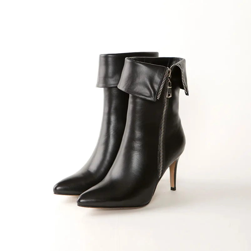 Women Boots Genuine Leather Quality Ladies Shoes European Fashion Ankle Autumn Sexy Heels Pointed Toe | Обувь