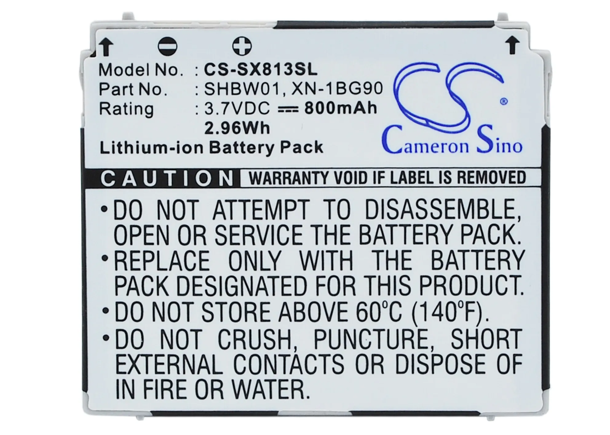 Аккумулятор Cameron Sino 850 мАч SHBW01 XN 1BG90 1BT90 для Sharp 802 802SH 902 902SH SX813 V801 V902 X813|Аккумуляторы