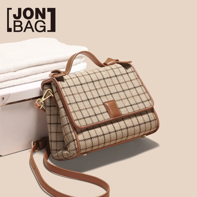 JONBAG Досуг Девушка сумка Новый универсальный студент рука коносамент плечо latticed