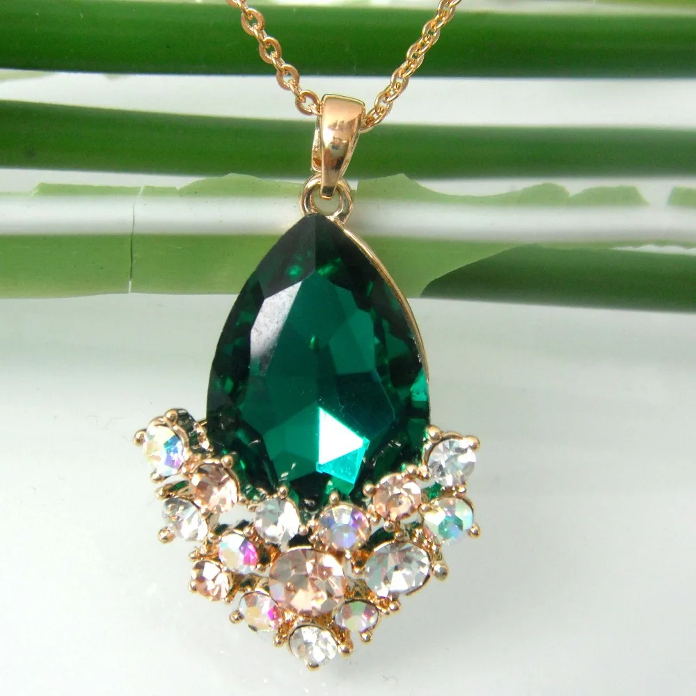 Навачи капли воды красочные кристалл кубический циркон кулон ожерелье