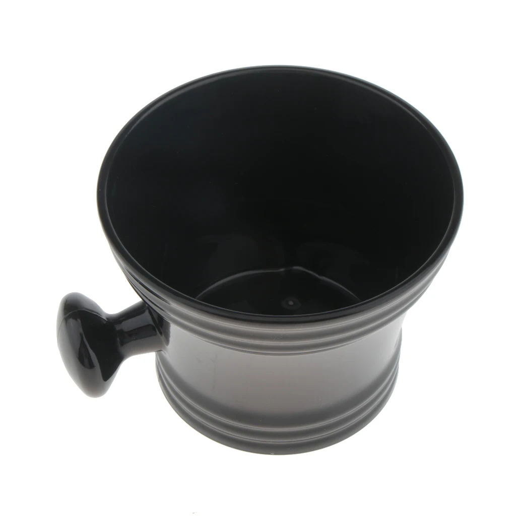 

Black Plastic Men having Mug Bowl Barber Beard Shave Brush Soap Mug Cup
