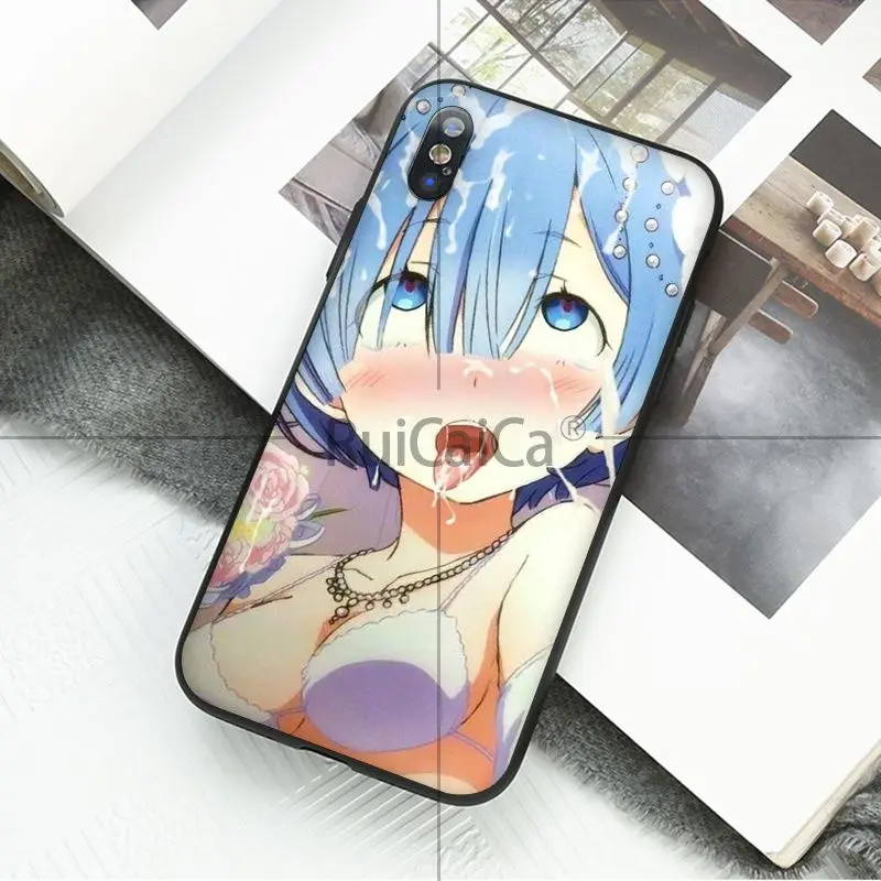 Ruicaica японская манга Ahegao девушка DIY печать рисунок чехол для телефона крышка оболочка для iPhone X XS MAX 6 6S 7 7plus 8 8Plus 5 5S XR