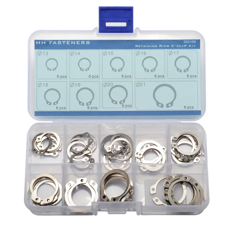 Retaining Circlip-225Pcs C Clip Black Blackening Carbon Steel Hole Shaft Snap Ring Retaining Circlip Kit Retaining Circlip-225Pcs C Clip Black Blackening Carbon Steel Hole Shaft Snap Ring Retaining Circlip Kit