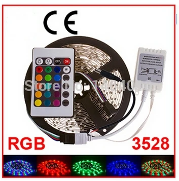 5 м RGB Светодиодная лента SMD3528 водонепроницаемый DC 12 В + 24 клавиши ИК пульт