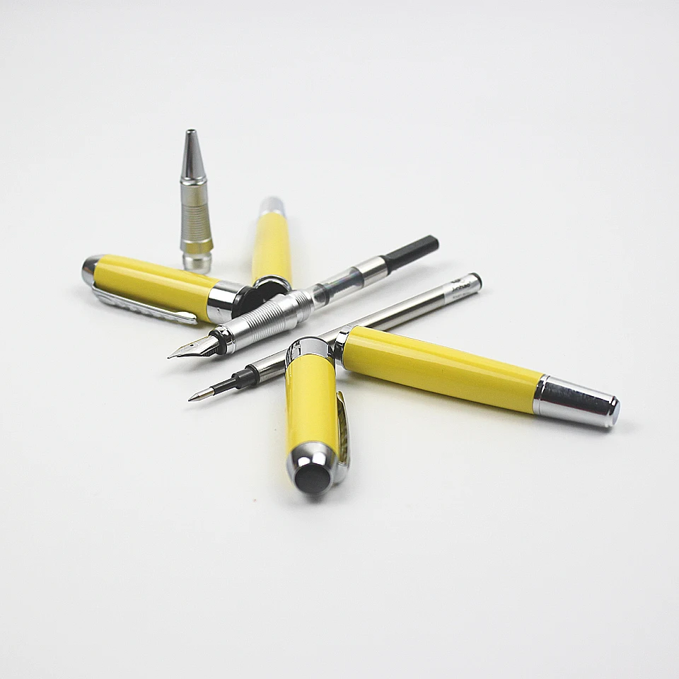 2Pens/Box Luxury Metal Gift Box Fountain Pens Blue &amp Black ink For Office Business Roller Ball Pen | Канцтовары для офиса и