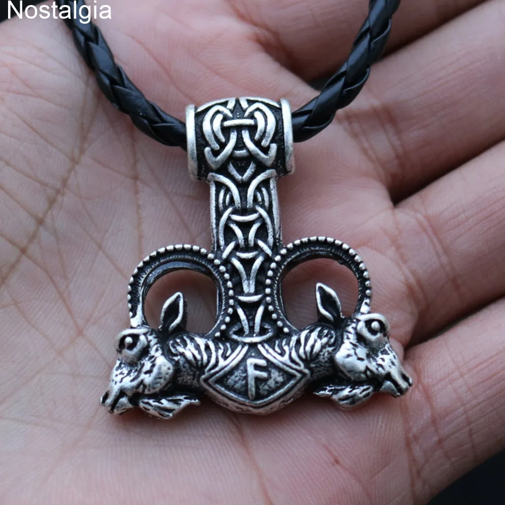 Ностальгия молот Тора двойная коза Wicca Ram амулет подвеска ожерелье Wiccan языческий