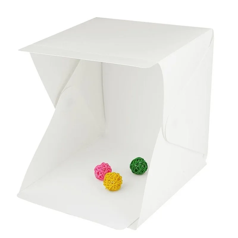Портативный складной лайтбокс 40*40 см для фотосъемки со светодиодной подсветкой