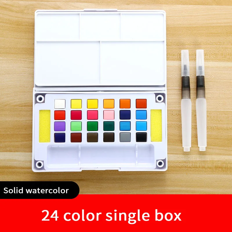 Bgln watercolor paint student painting beginner painting set watercolor painting children hand-painted art supplies - Цвет: 24 colors