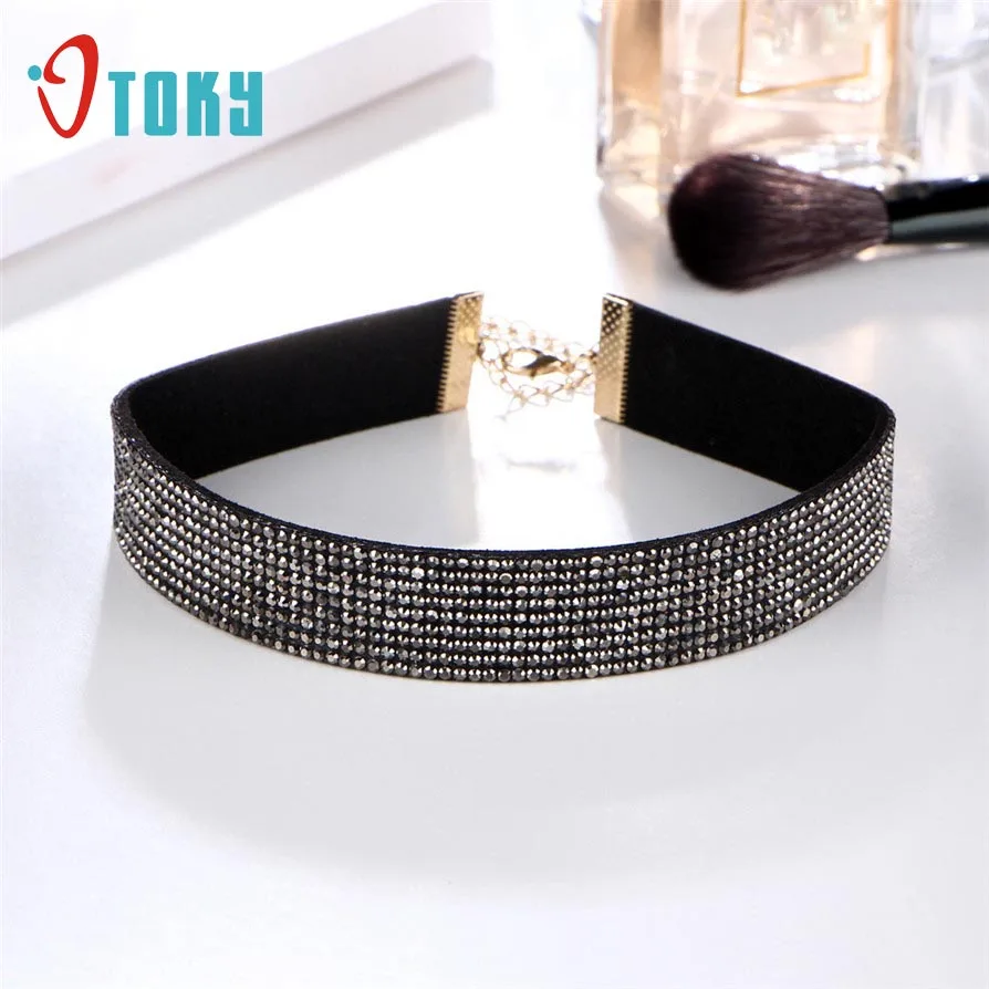 Ожерелье OTOKY женское модное бархатное ожерелье с кристаллами и стразами Apr25|fashion