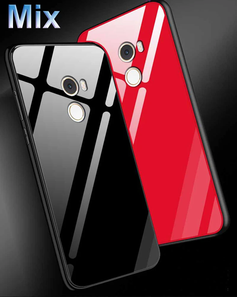 Чехол для xiaomi mi x, роскошный однотонный жесткий чехол из закаленного стекла с мягким краем для xiaomi mi x 1 mi x1 shell mi x, задняя крышка