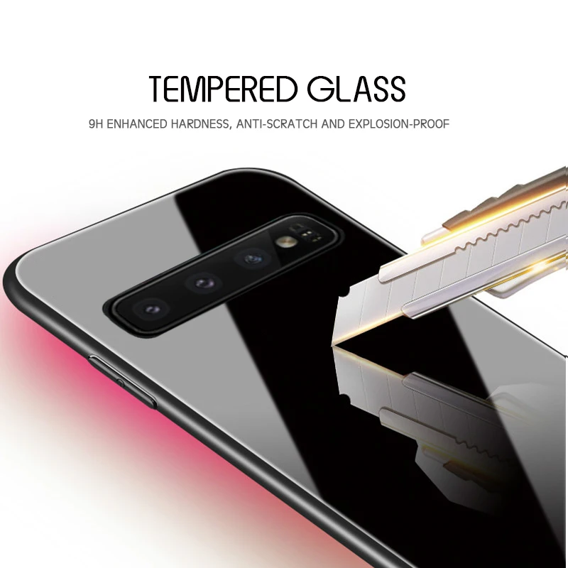luxury tempered glass phone cases for samsung galaxy s21 s20 s20u s10 s10e s9 s8 plus note 10 9 8 10pro glass shockproof cover free global shipping