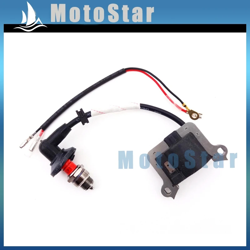 Катушка зажигания карманного велосипеда + красная свеча L7T для 2 тактного