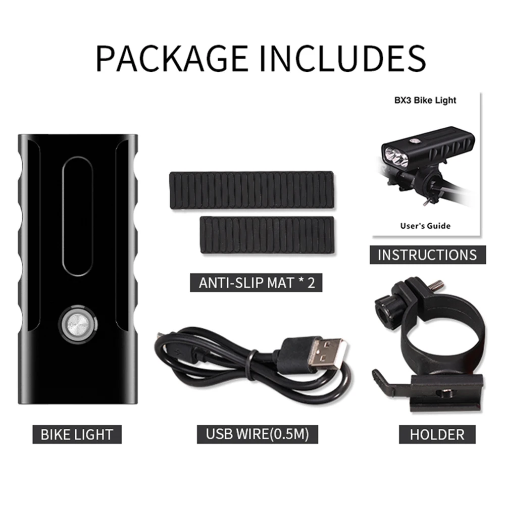 Велосипедный фонарь перезаряжаемый через USB 3 режима велосипедные фары